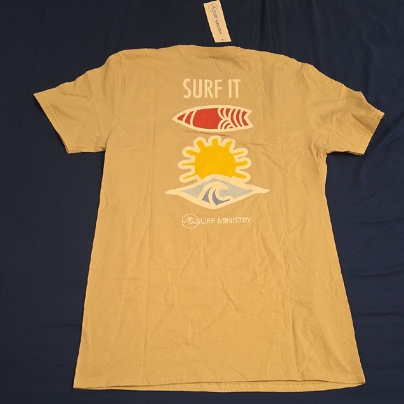 Surf It Mustard Tee - Picture 2 of 3
